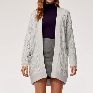 Aritzia Wilfred Charlisa Cable Knit Open Front Cardigan